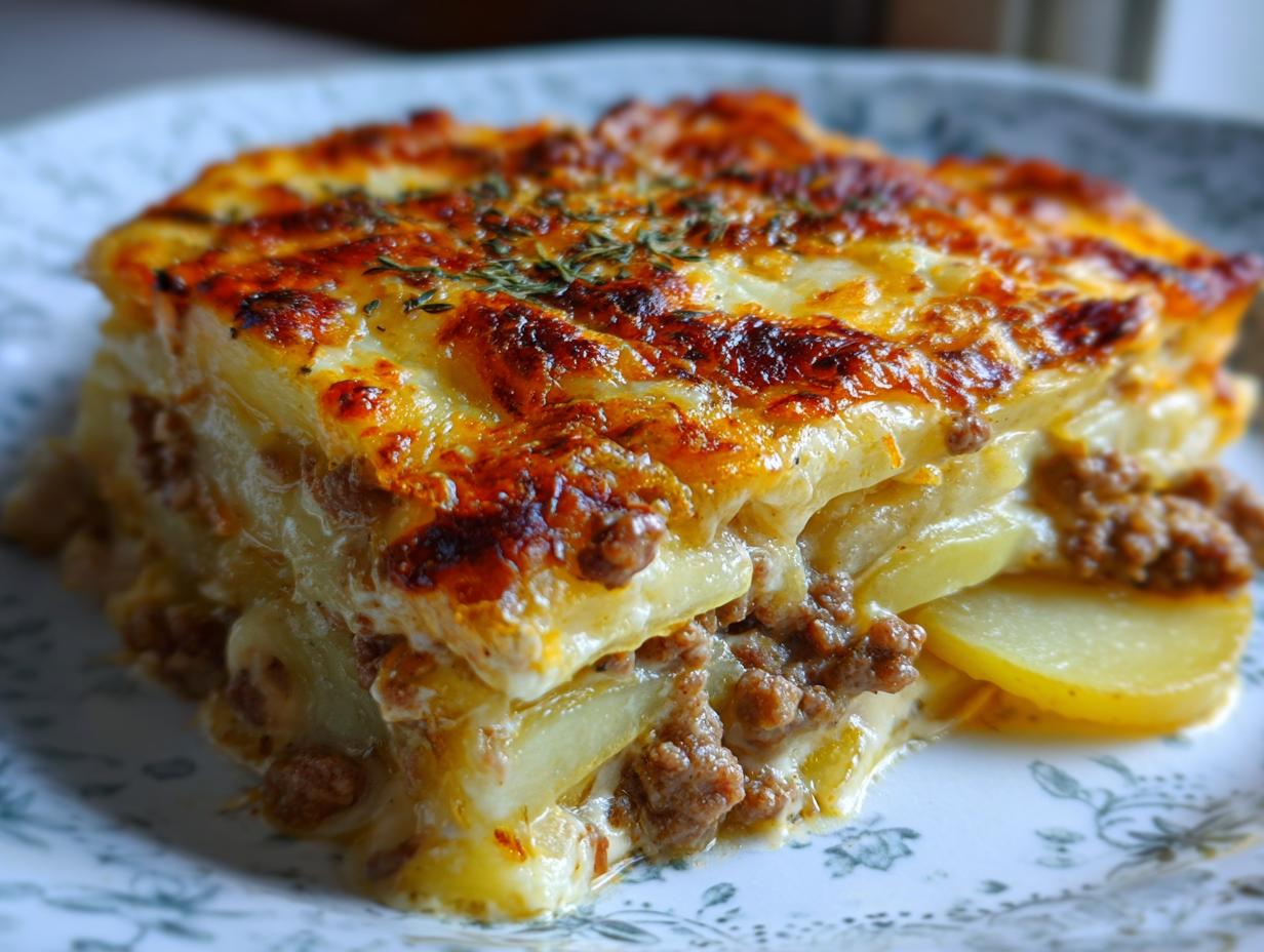 Cremiger Hackauflauf: 500g Kartoffeln einfach!