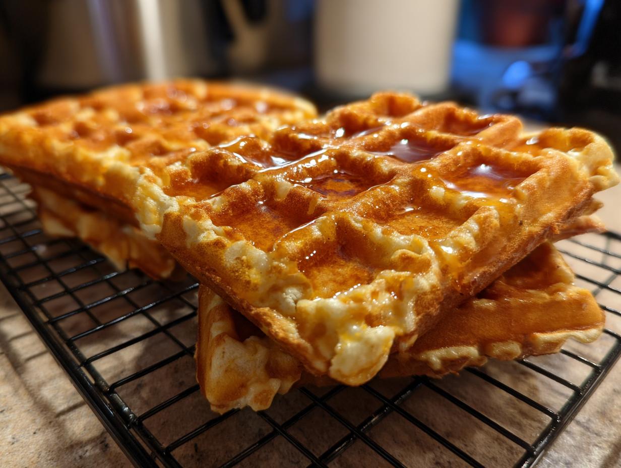 Wunderbare Dinkel-Apfel-Waffeln mit Honig