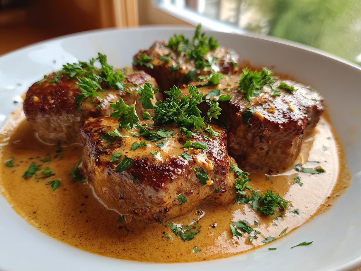 Schweinefilet in Pfefferrahmsauce: Zart in 40 Min