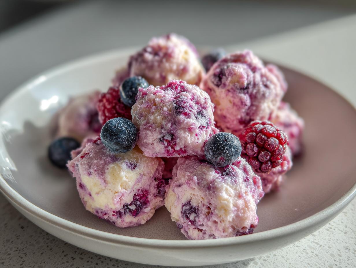 Blitzschnelle Frozen Yogurt Bites mit Beeren: 30 Kalorien