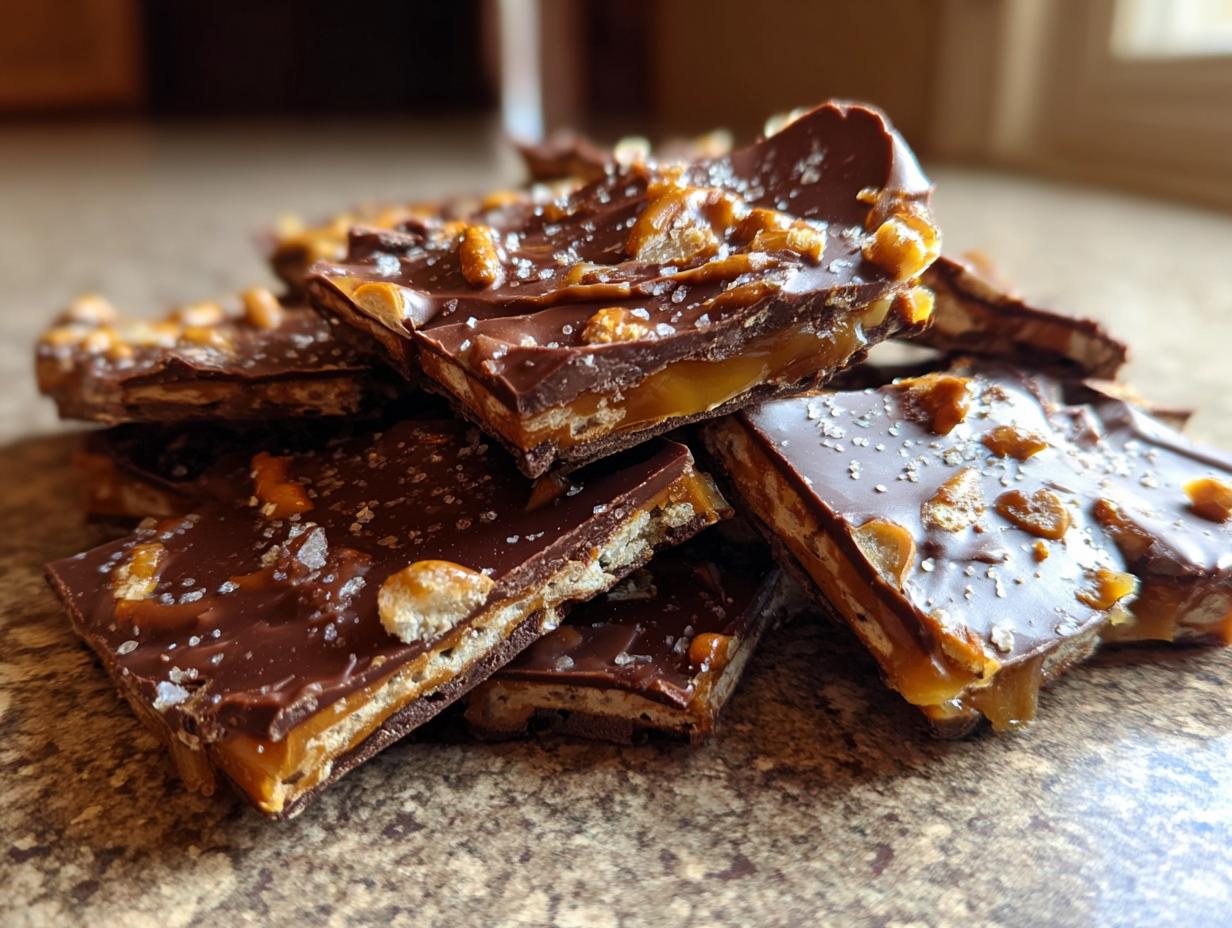 Blitzschnell: 1 Karamell-Pretzel-Chocolate-Bark