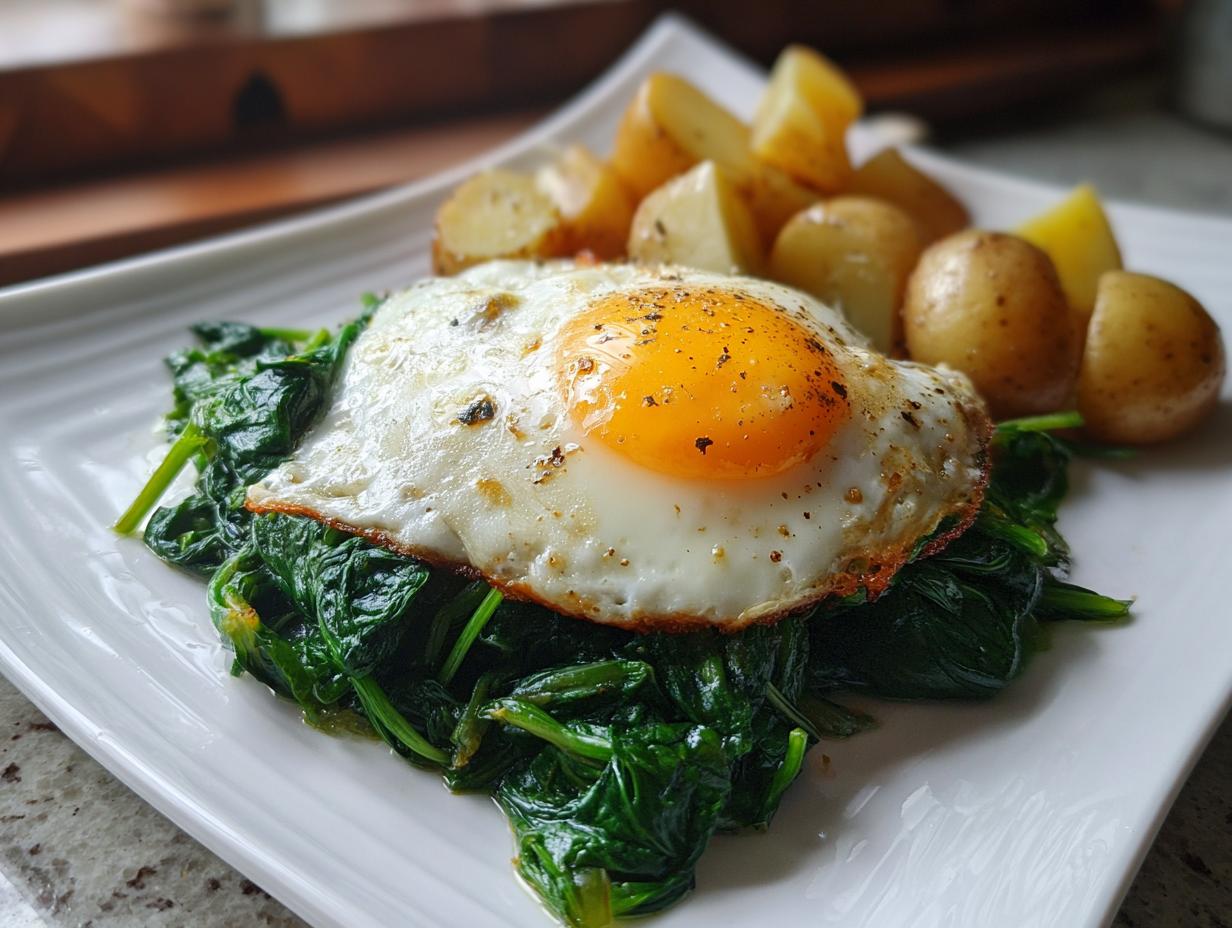 Blitzschneller Rahmspinat mit Spiegelei: 45 Min