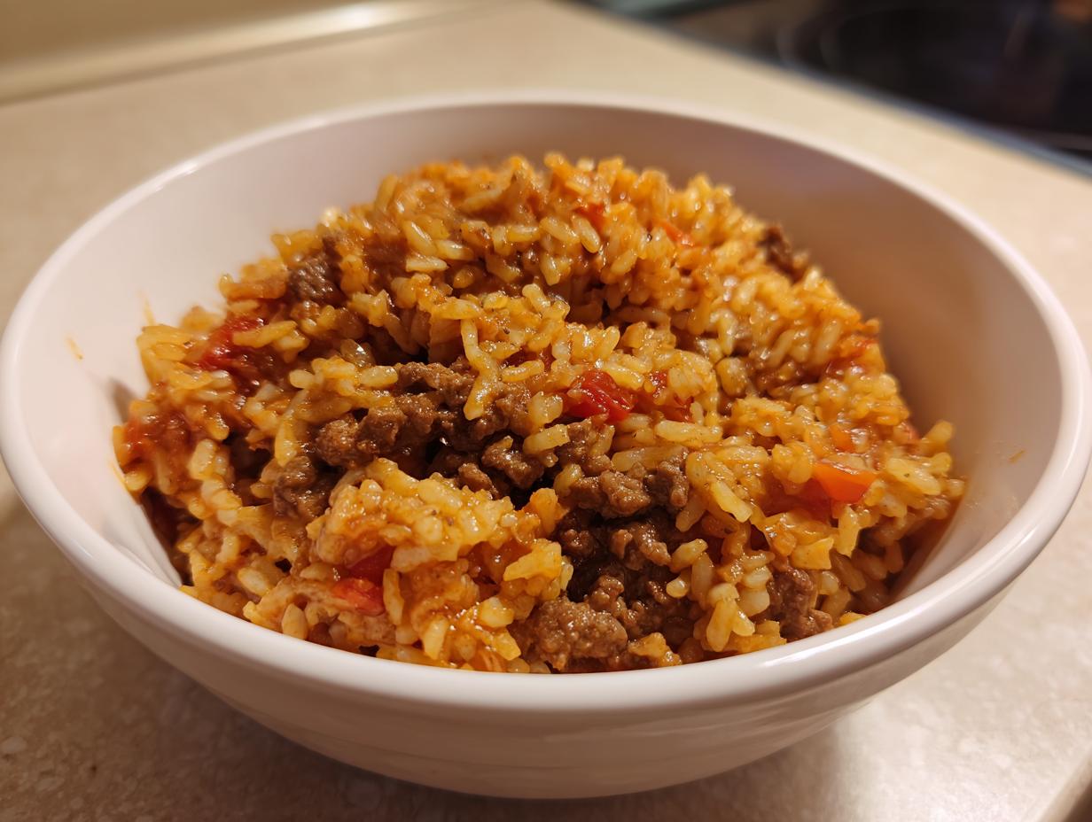 Cremige Paprika-Hack-Reispfanne: 40 Min