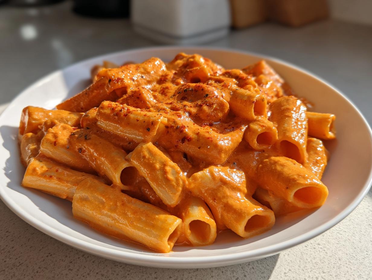 Rigatoni in cremiger Paprika-Sahnesauce: 35 Min