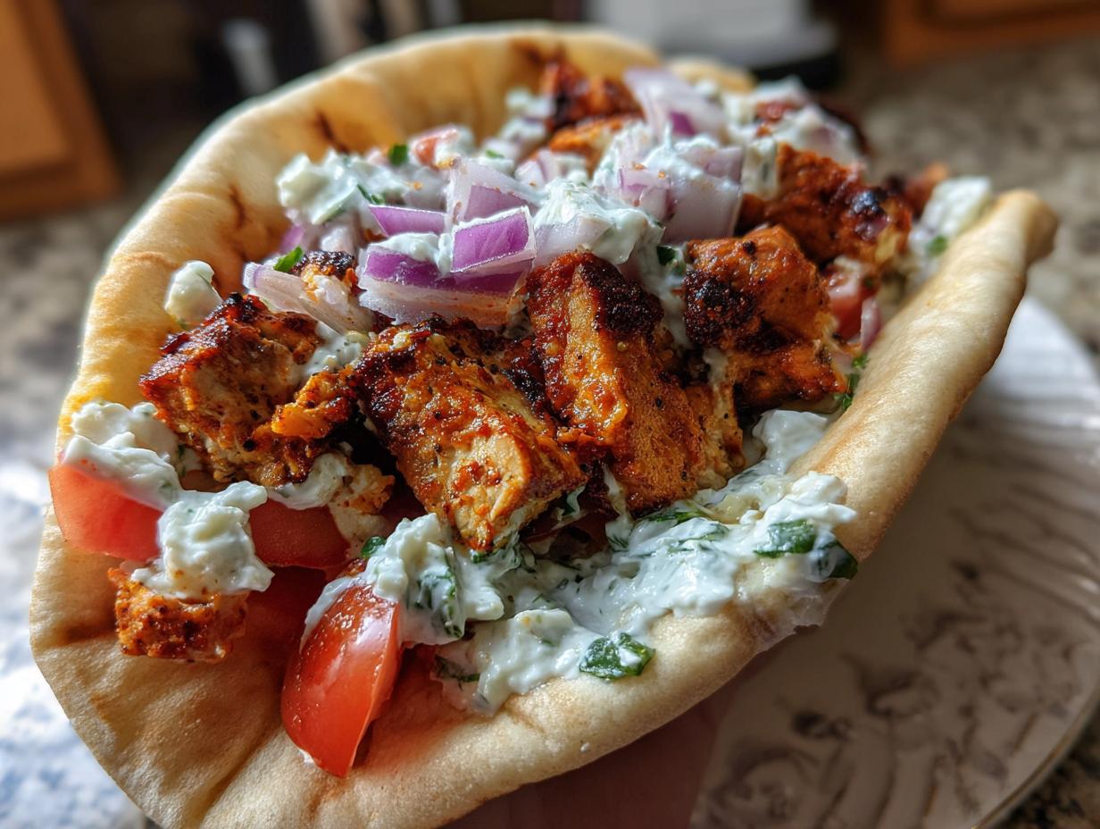 Saftiges Hähnchen-Souvlaki im Fladenbrot Rezept