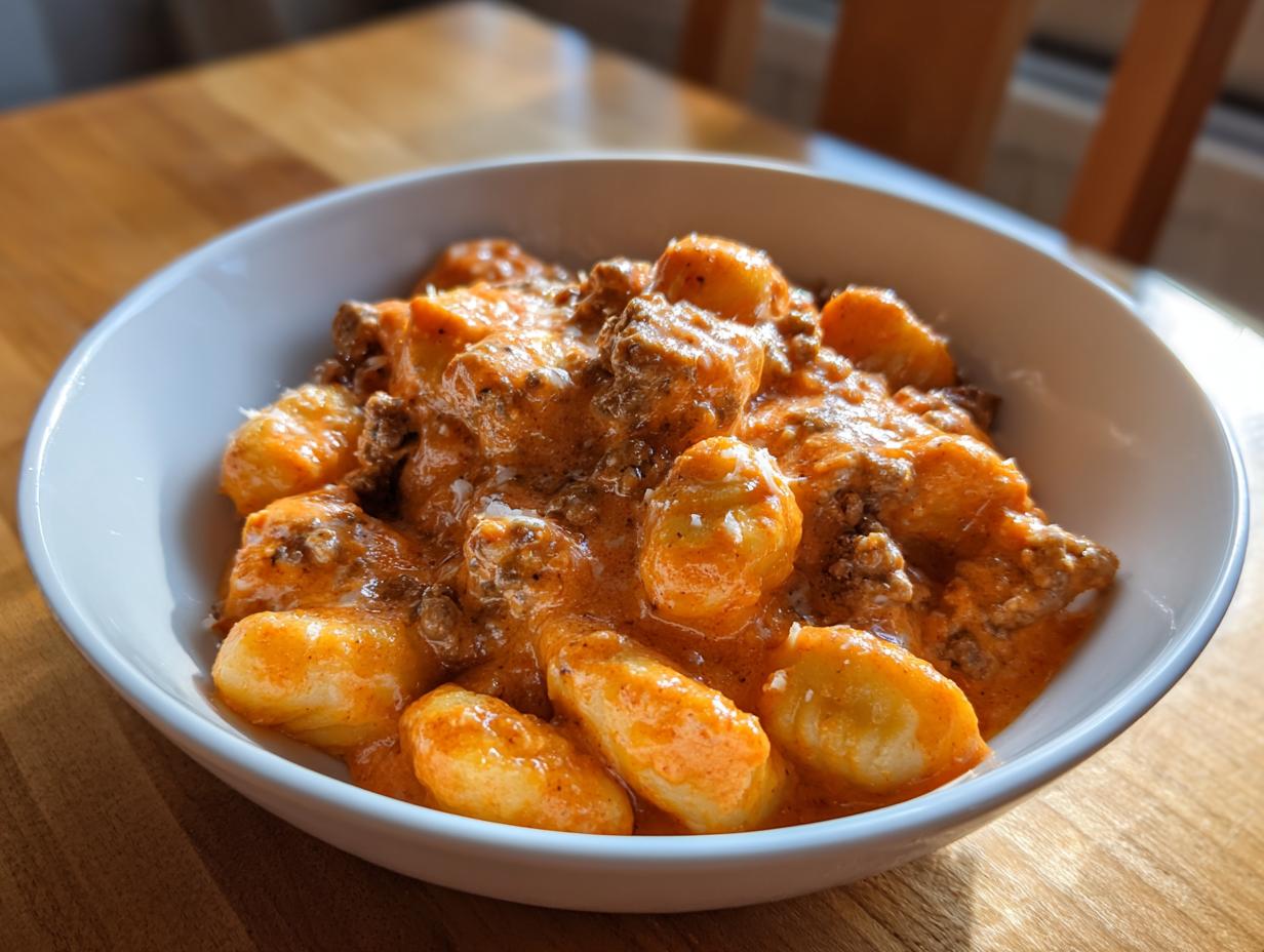 Blitzrezept: 15 Min Tomaten-Sahne-Gnocchi Hackfleisch