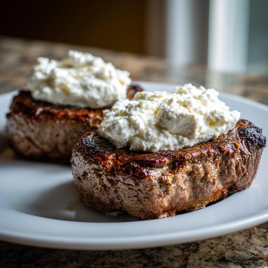 Bifteki-Steak mit Fetacreme - Tasty