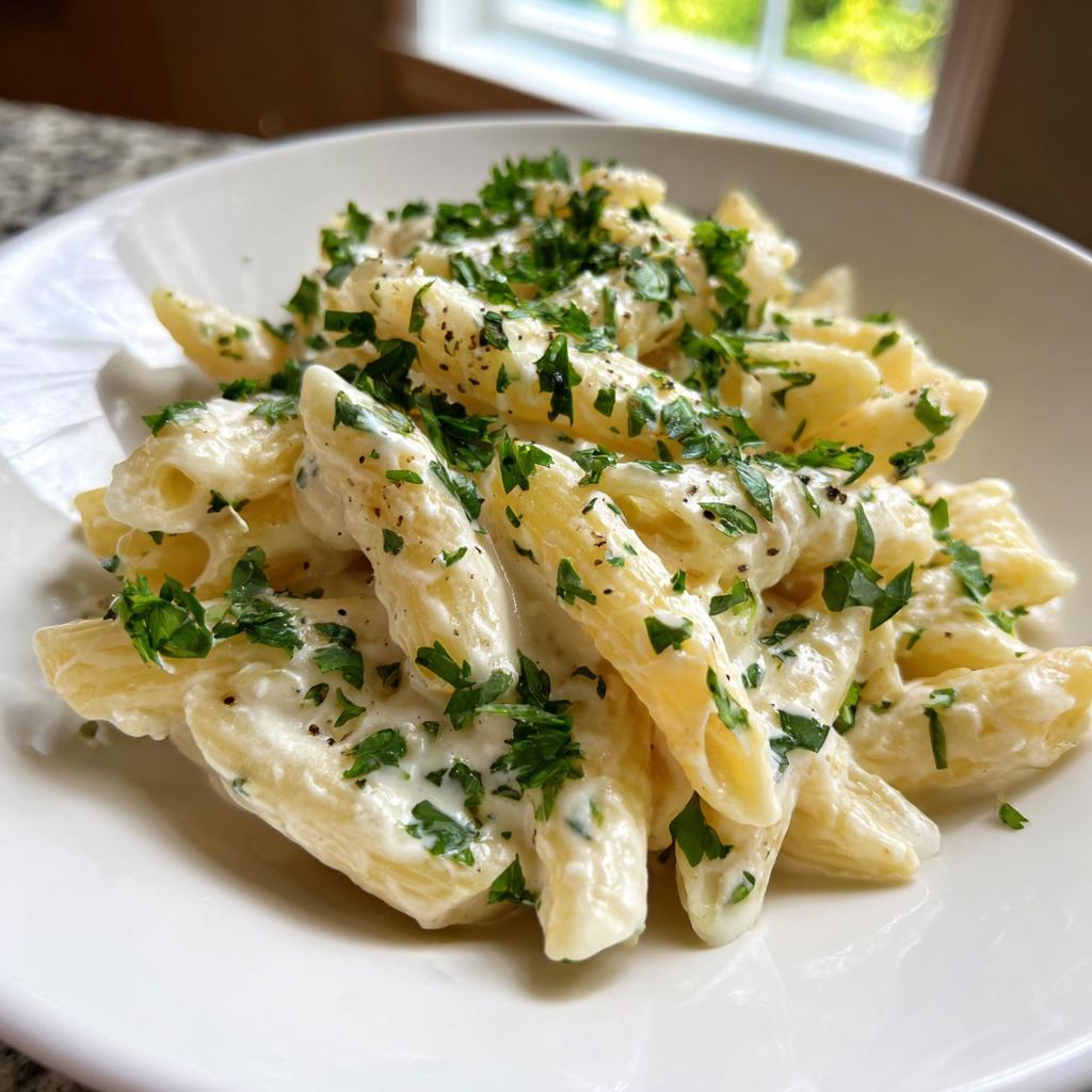Penne in Knoblauch-Sahnesauce - Tasty
