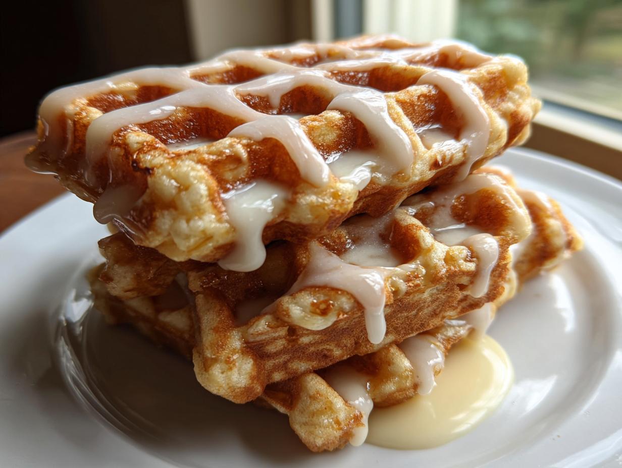 Genial: 2 Croissant-Waffeln mit Vanilleglasur