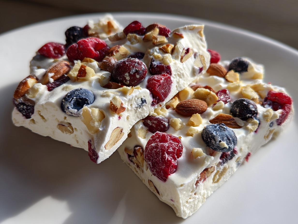 Frozen-Joghurt-Rinde mit Beeren: 10 Min. Arbeit