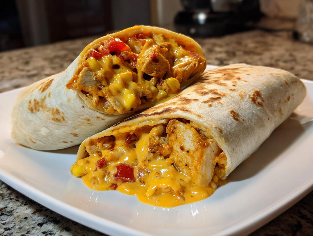 Hähnchen-Wraps mit Käsesauce in 35 Min