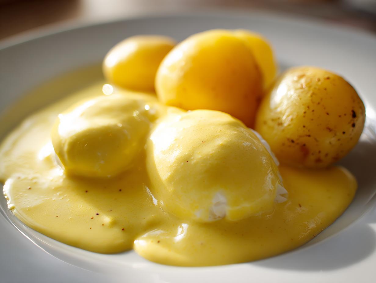 Klassische Senfeier mit Kartoffeln: 40 Min