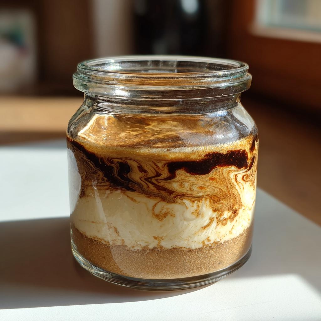 Nahaufnahme eines geschichteten Lotus-Biscoff-Cheesecake im Glas mit Keksboden und cremiger Füllung.