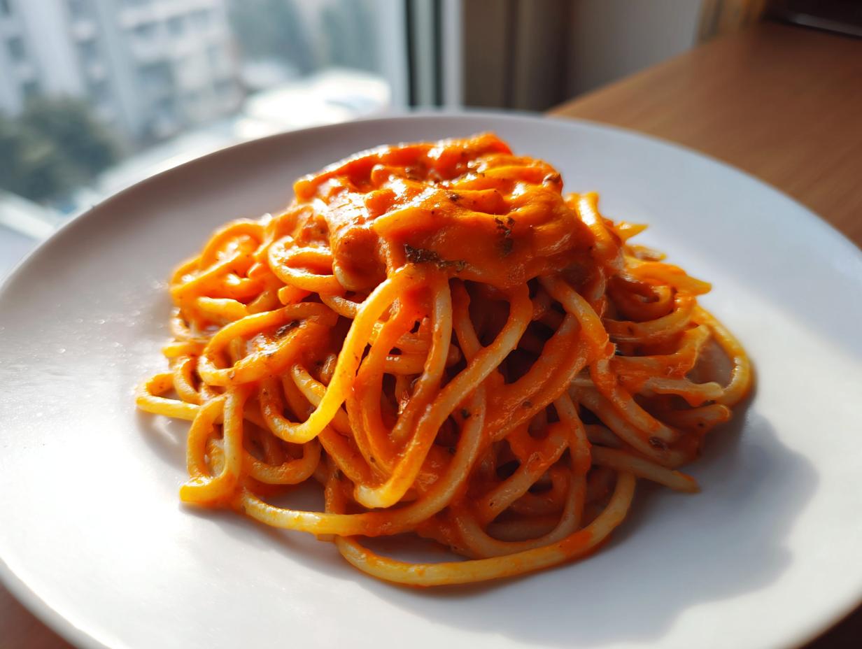 Nudeln mit einfacher Tomaten-Sahnesauce: 15 Min