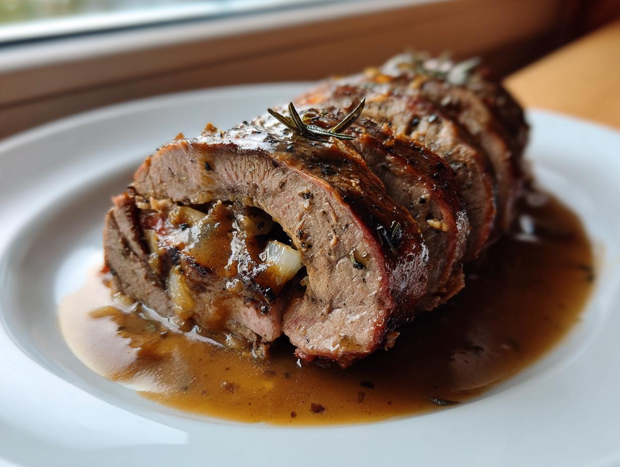 Zarte Rouladen: 4x Speck-Zwiebel-Füllung