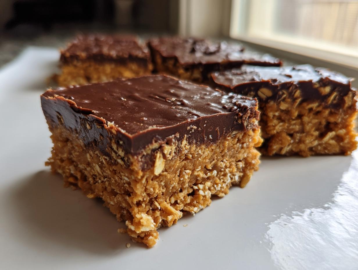 Schoko-Erdnussbutter-Hafer-Bars: 10 Min Zubereitung