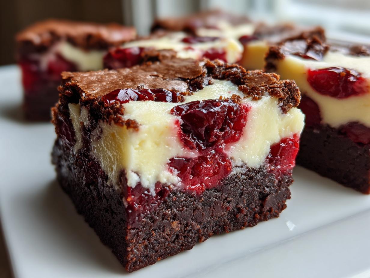 Schoko-Kirsch-Cheesecake-Brownies: 35 Min. Backzeit