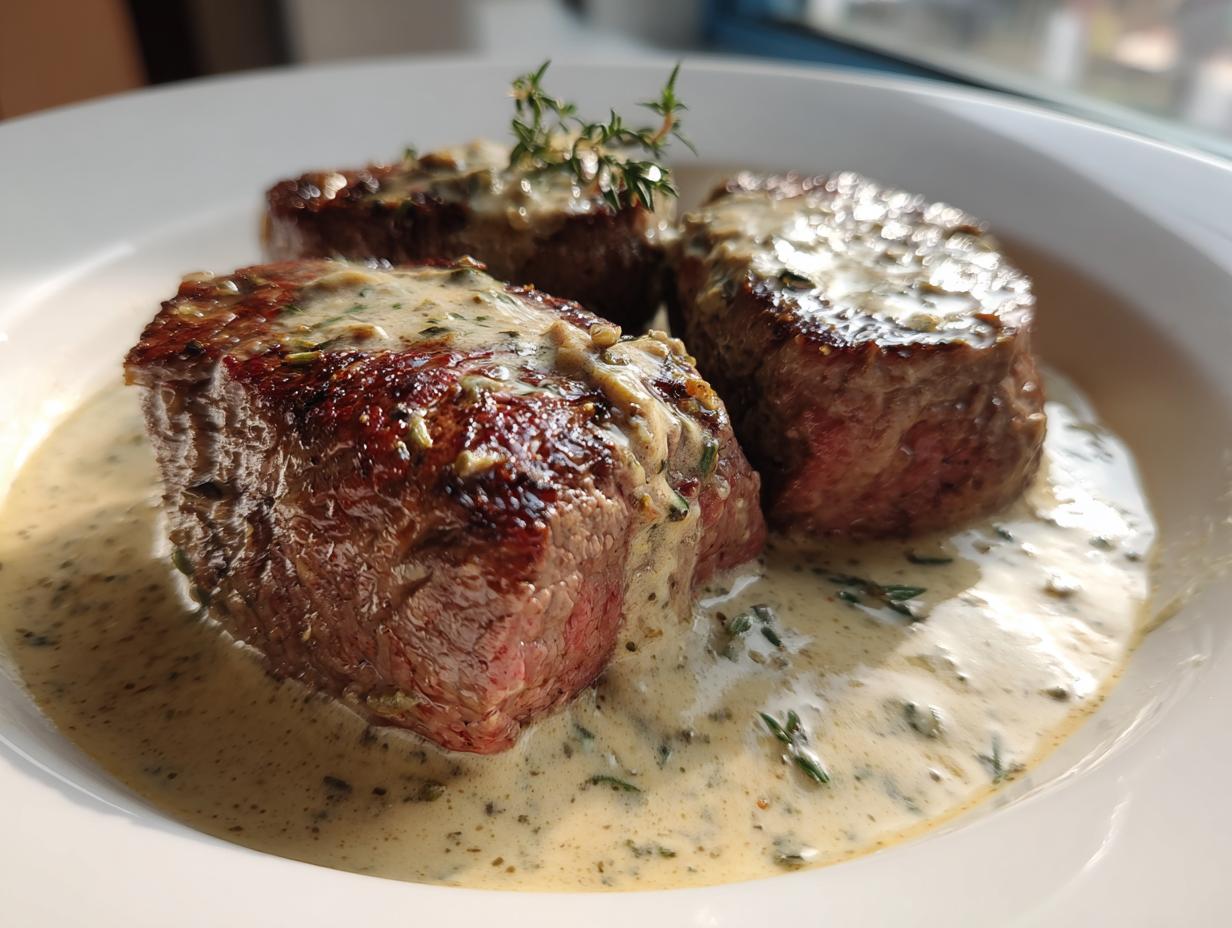 Steakpfanne mit Knoblauchrahm in 15 Min