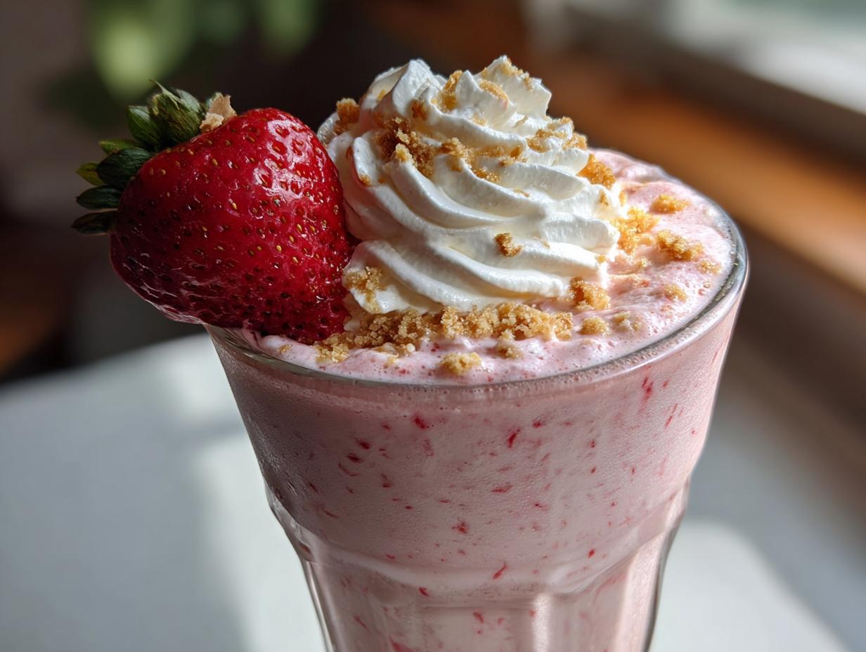 Echter Strawberry-Cheesecake-Milchshake: 1 Trick
