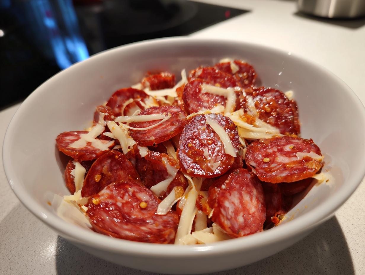 Wurstsalat schwäbische Art: 450 kcal deftig