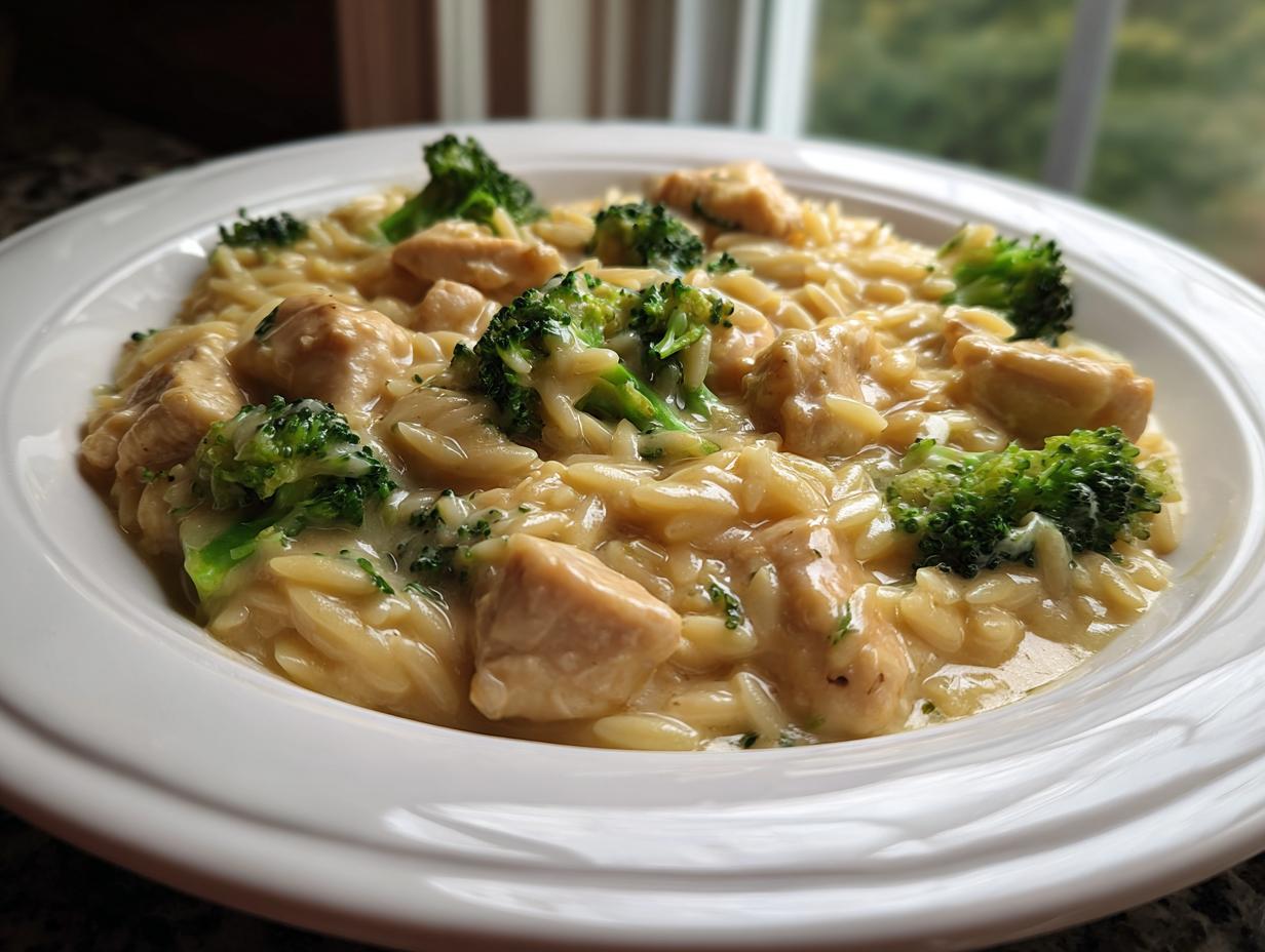 Super Hähnchen-Brokkoli-Orzo in 40 Min