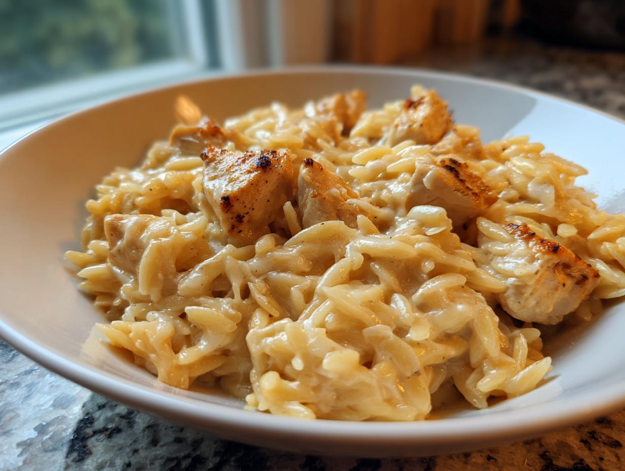 Hähnchen-Käse-Orzo: 35 Min. famoses Gericht